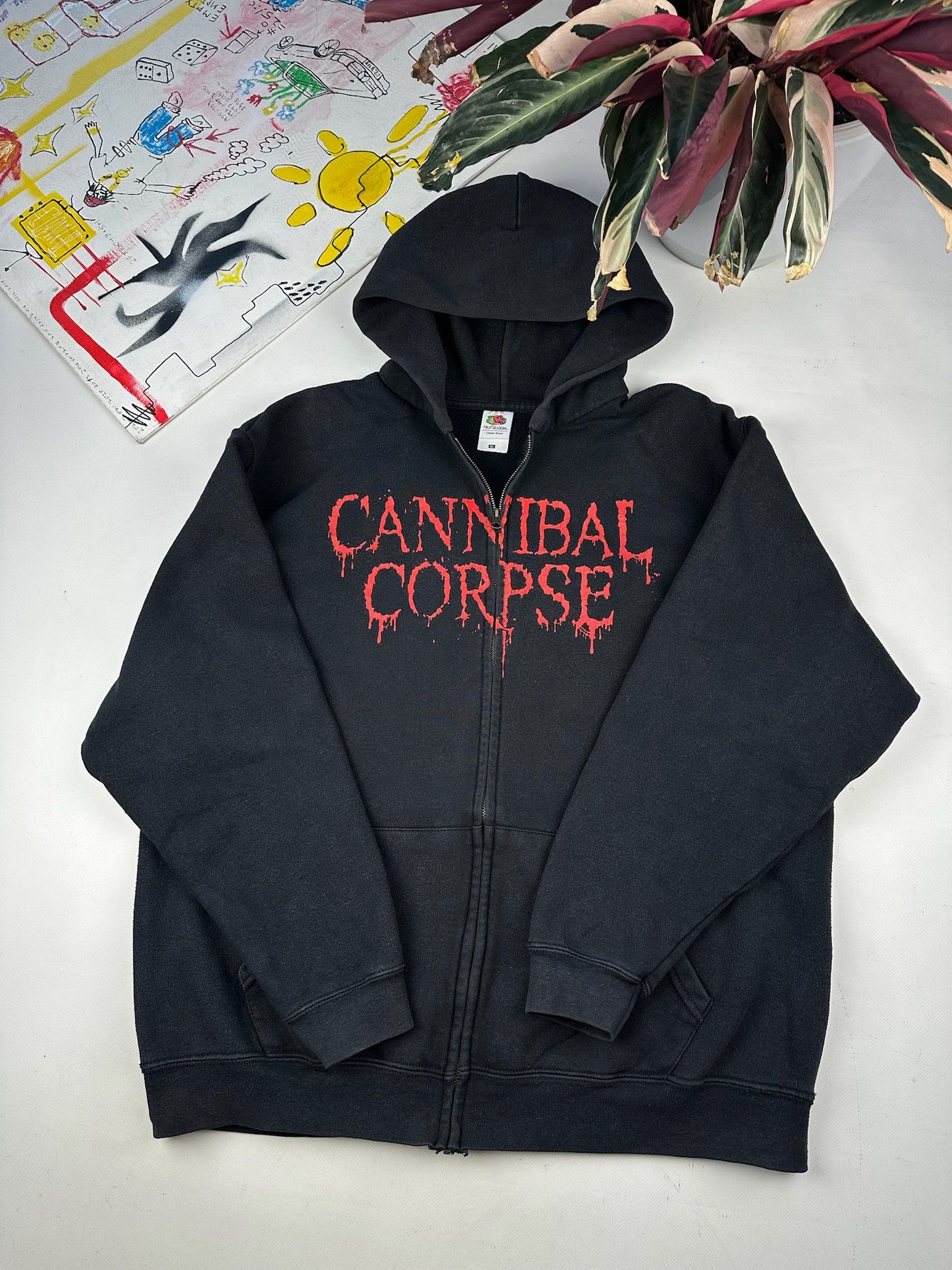 Band Tees Vintage Cannibal Corpse Blood Metal Graphic Zip Hoodie Size US XL / EU 56 / 4 - 3 Thumbnail