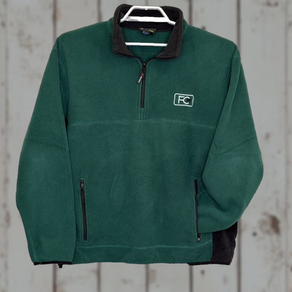 Vintage Fayettechill Sweatshirt Mens Large Green 1/4 Zip Fleece Pockets Trim Size US L / EU 52-54 / 3 - 1 Thumbnail