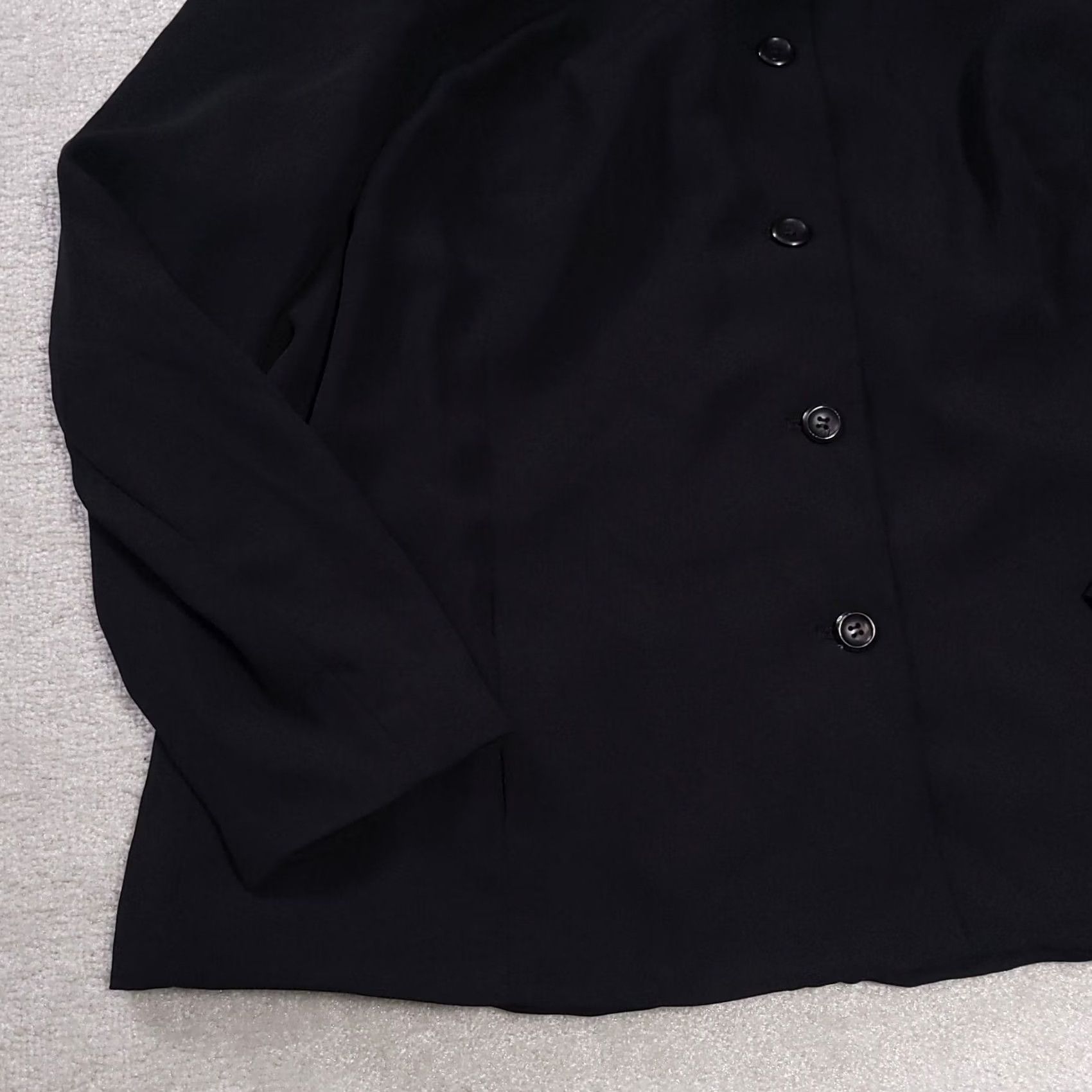 Vintage Liz Baker Button Up Blazer Shirt Womens 22W Plus Black Shoulder Pads Long Sleeve Size 3XL / US 20-22 - 4 Thumbnail