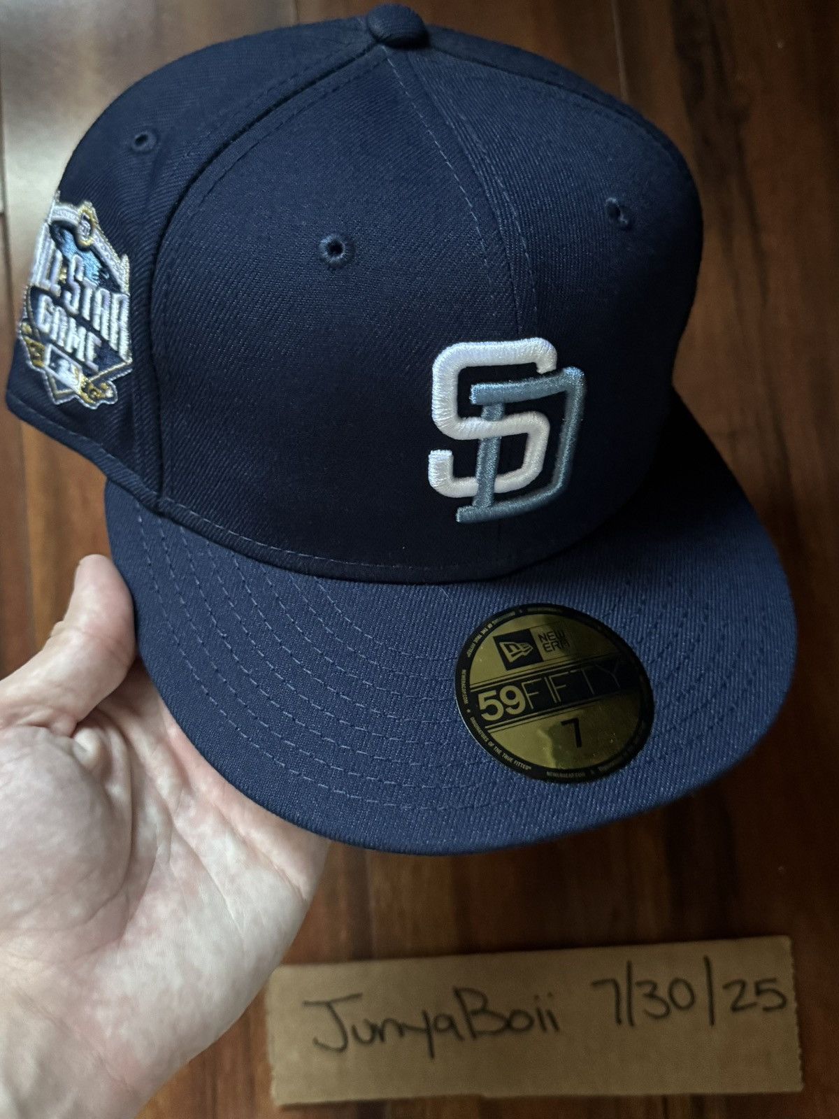 Hat Club Size 7 Navy Padres 2016 All Star Patch Fitted Hat Blue UV Size ONE SIZE - 1 Thumbnail
