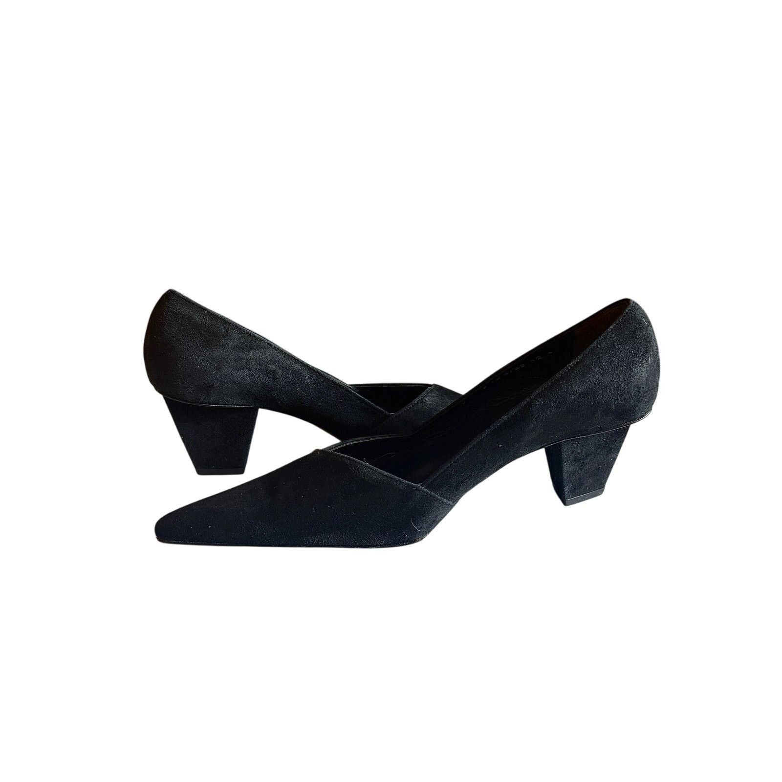 Robert Clergerie ROBERT CLERGERIE BLACK SUEDE POINTED TOE TRIANGLE HEEL PUMPS Size US 8.5 / IT 38.5 - 2 Thumbnail