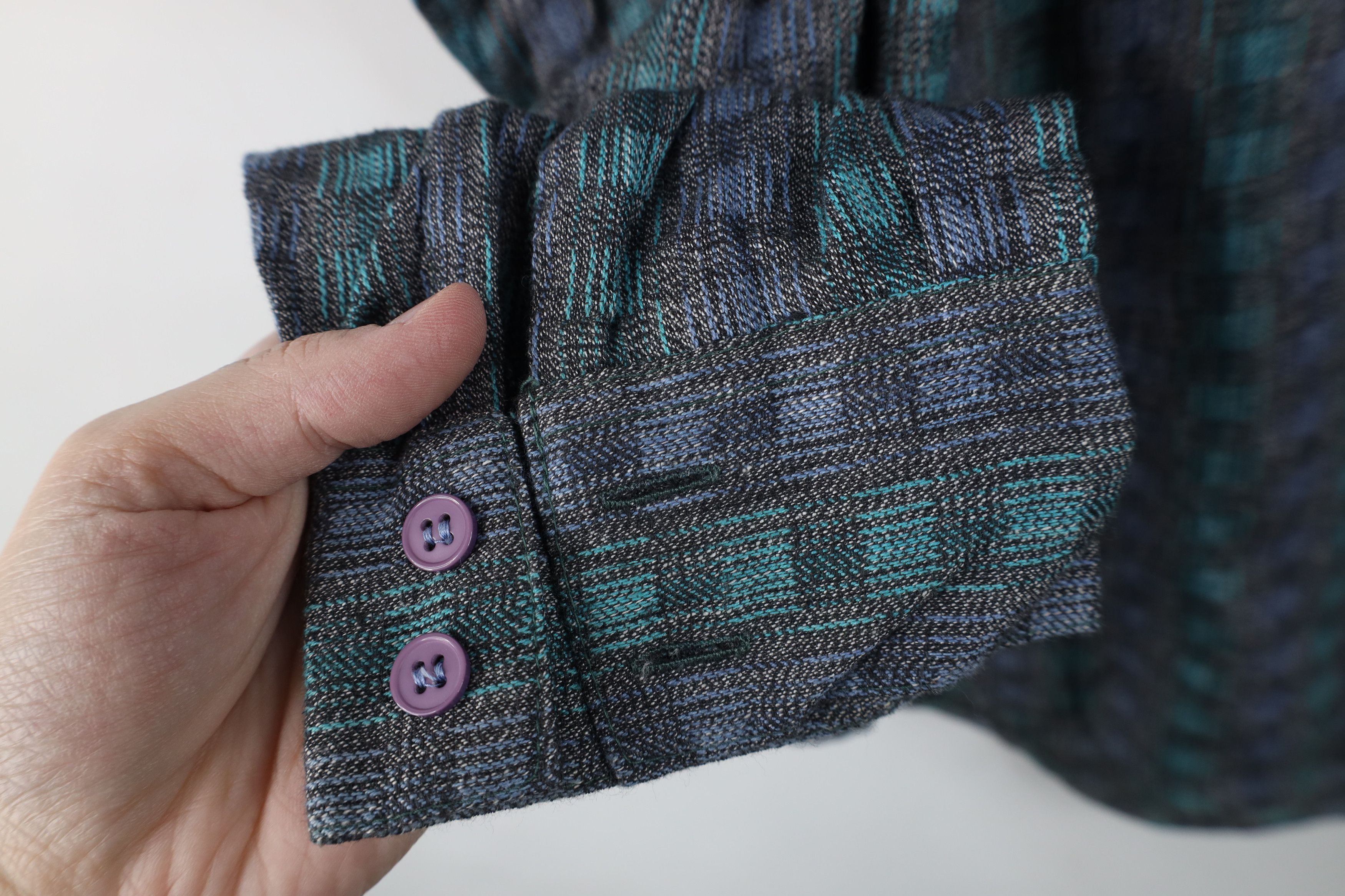 Vintage Vintage 90s Streetwear Madras Cotton Knit Button Shirt Size US M / EU 48-50 / 2 - 6 Thumbnail