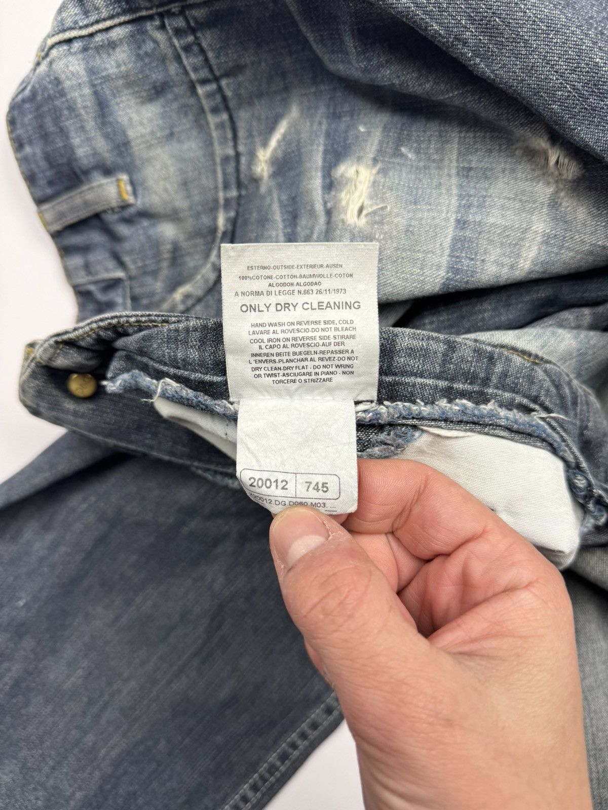 Dolce & Gabbana Vintage 00s Dolce Gabbana Flared Distressed Y2k Jeans Size 31" - 23 Thumbnail