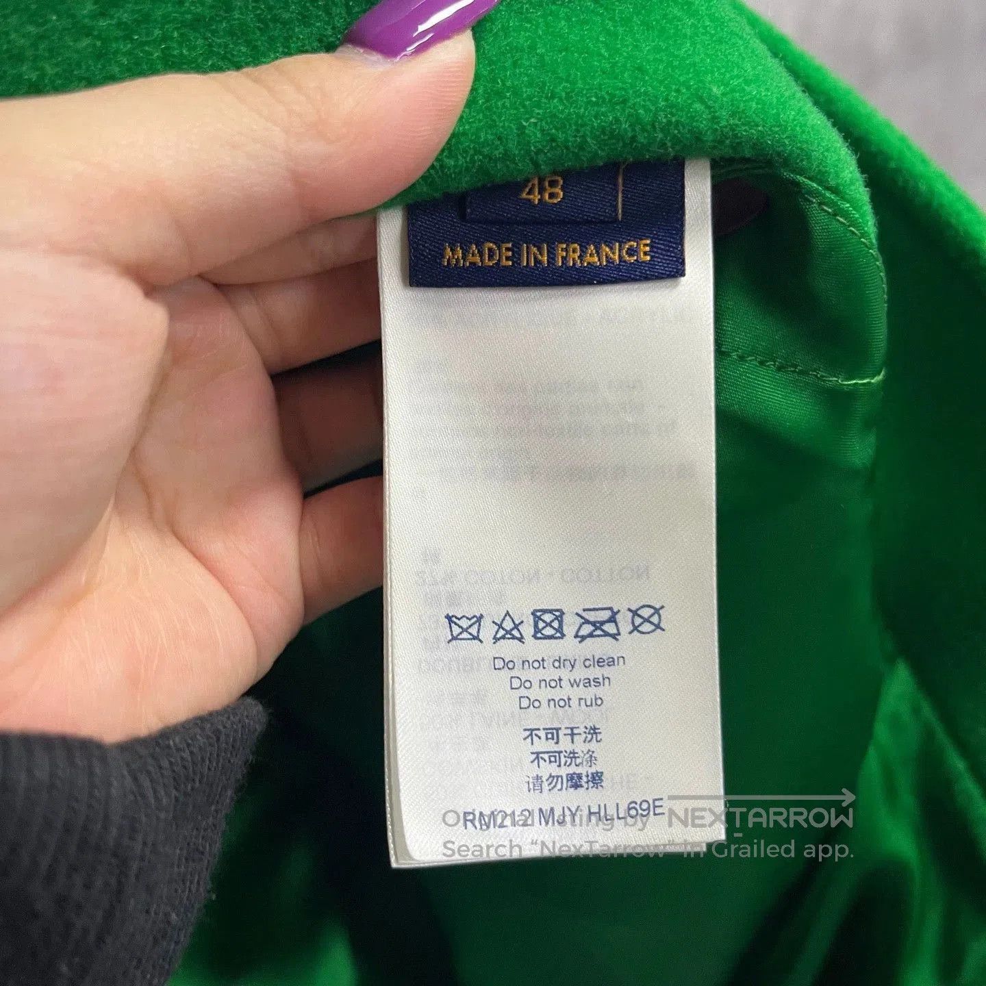 Louis Vuitton green letter pattern oversized baseball jacket. Size US L / EU 52-54 / 3 - 3 Thumbnail