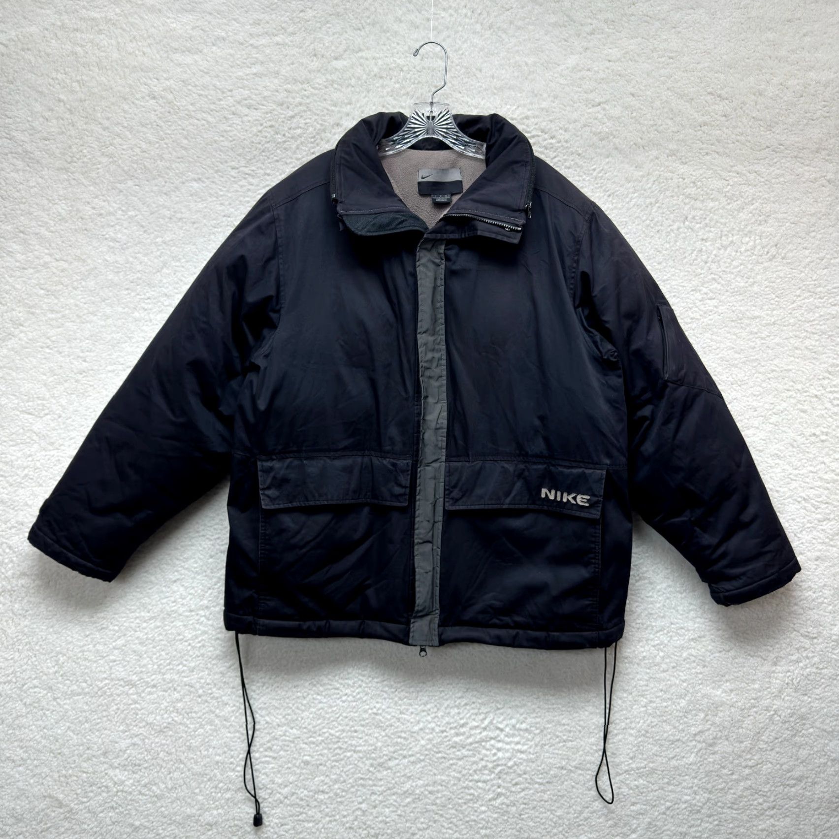 Nike VINTAGE Nike Puffer Jacket Mens Large Black Down Fleece Lined Insulated Hooded Size US L / EU 52-54 / 3 - 2 Thumbnail