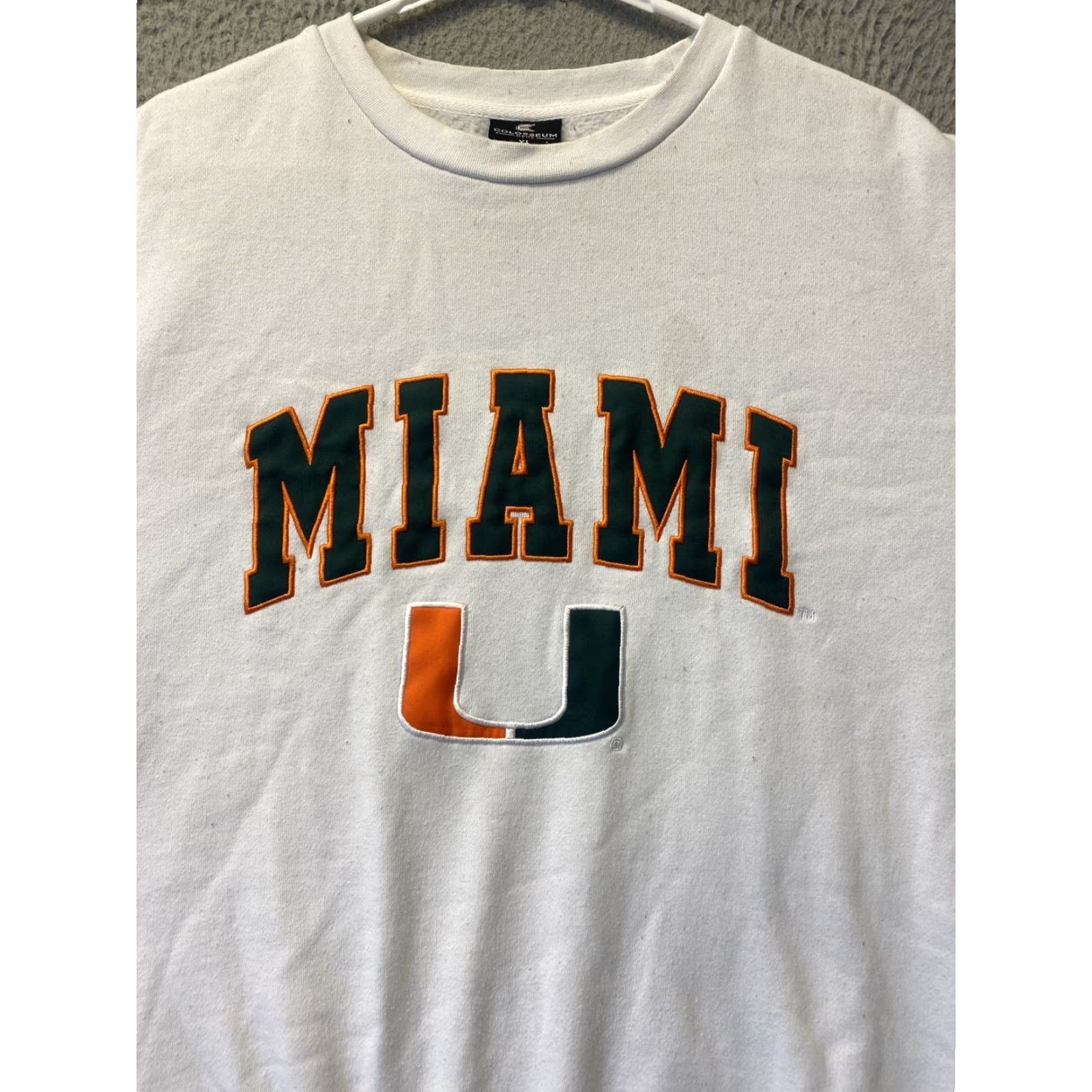 Vintage Colosseum Miami University Pullover Sweatshirt XL White Embroidered Lettering /38-73 Men Crew Neck Cotton Polyester Size US XL / EU 56 / 4 - 2 Thumbnail