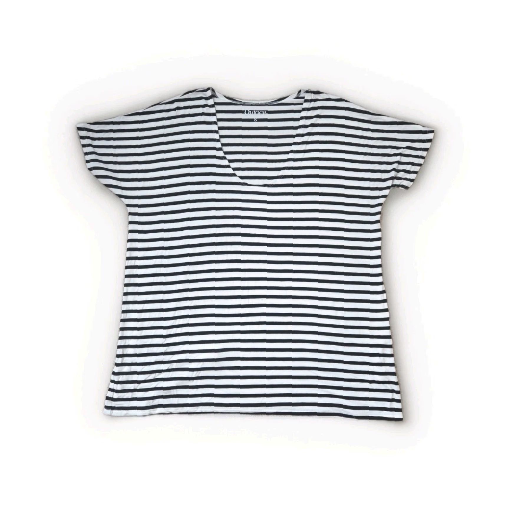 Quince VINTAGE Quince Maternity T-Shirt Lot Of 2 Womens S Bamboo Striped Black Short Sleeve Size S / US 4 / IT 40 - 3 Thumbnail