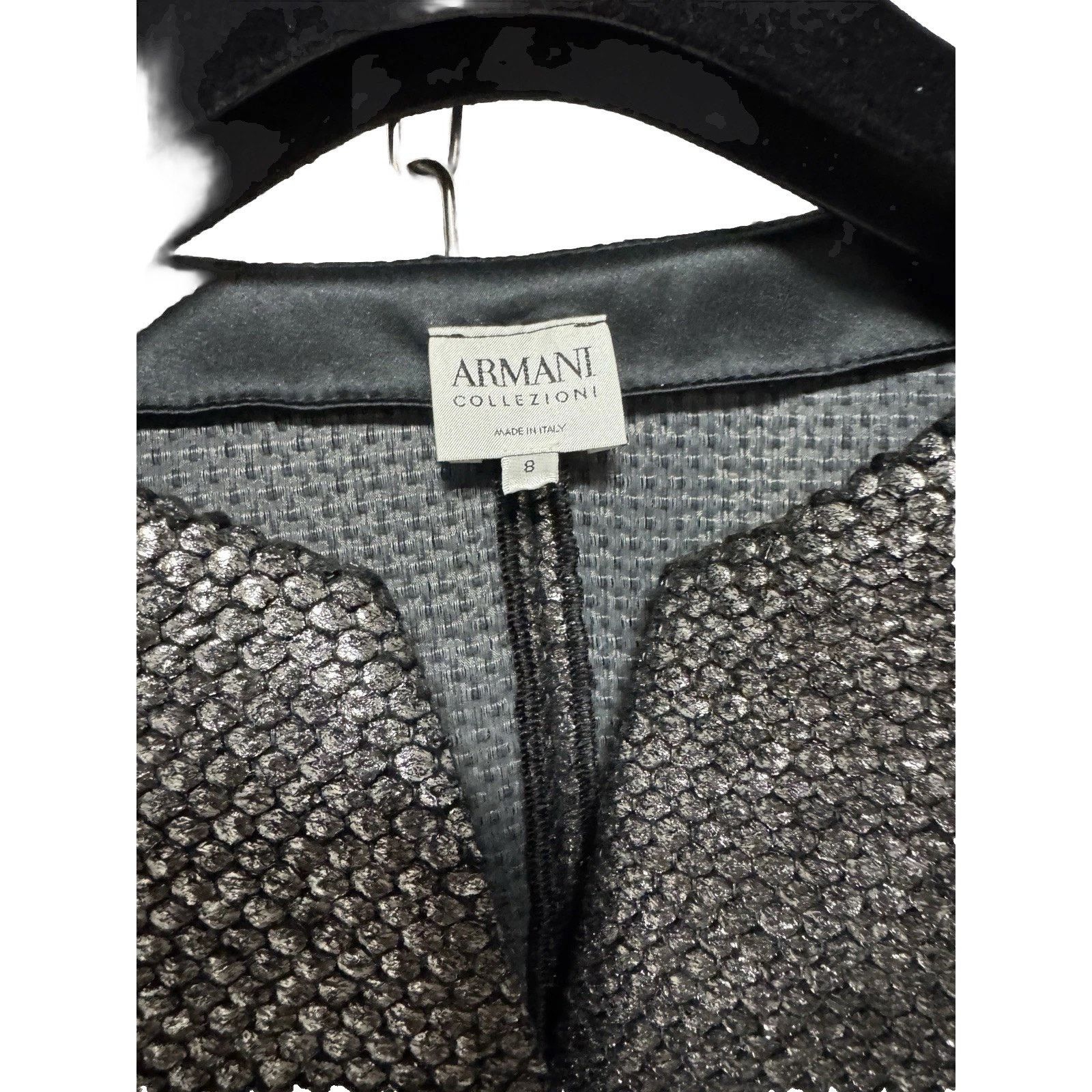 Armani Collezioni Armani Collezioni Pewter Wool Silk Blazer Size M / US 6-8 / IT 42-44 - 7 Thumbnail