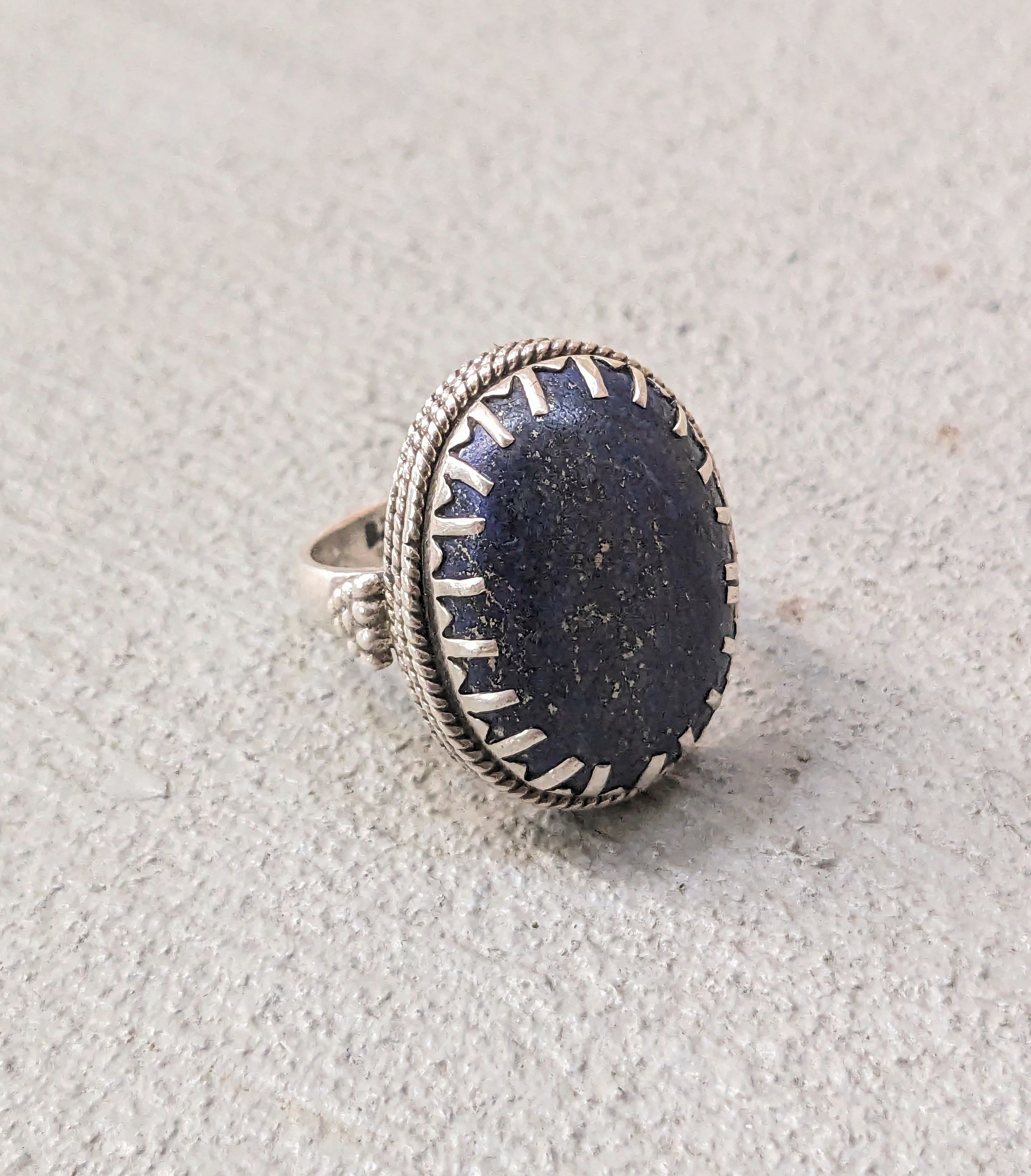Jewelry × Vintage Vintage Sterling Silver Ring Blue Lapis Lazuli Size 7.75 Size ONE SIZE - 2 Thumbnail