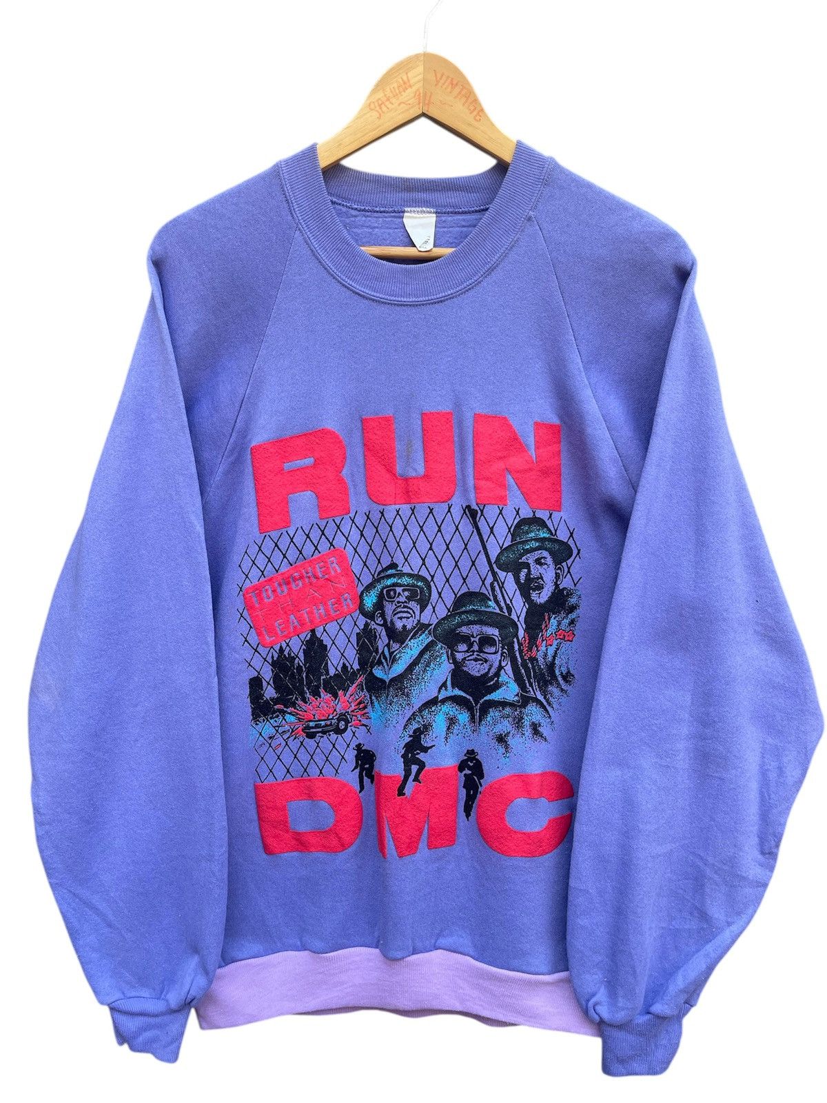 Vintage Vintage 80s RUN DMC Sweatshirt Tougher Than Leather USA Made Size US S / EU 44-46 / 1 - 1 Thumbnail