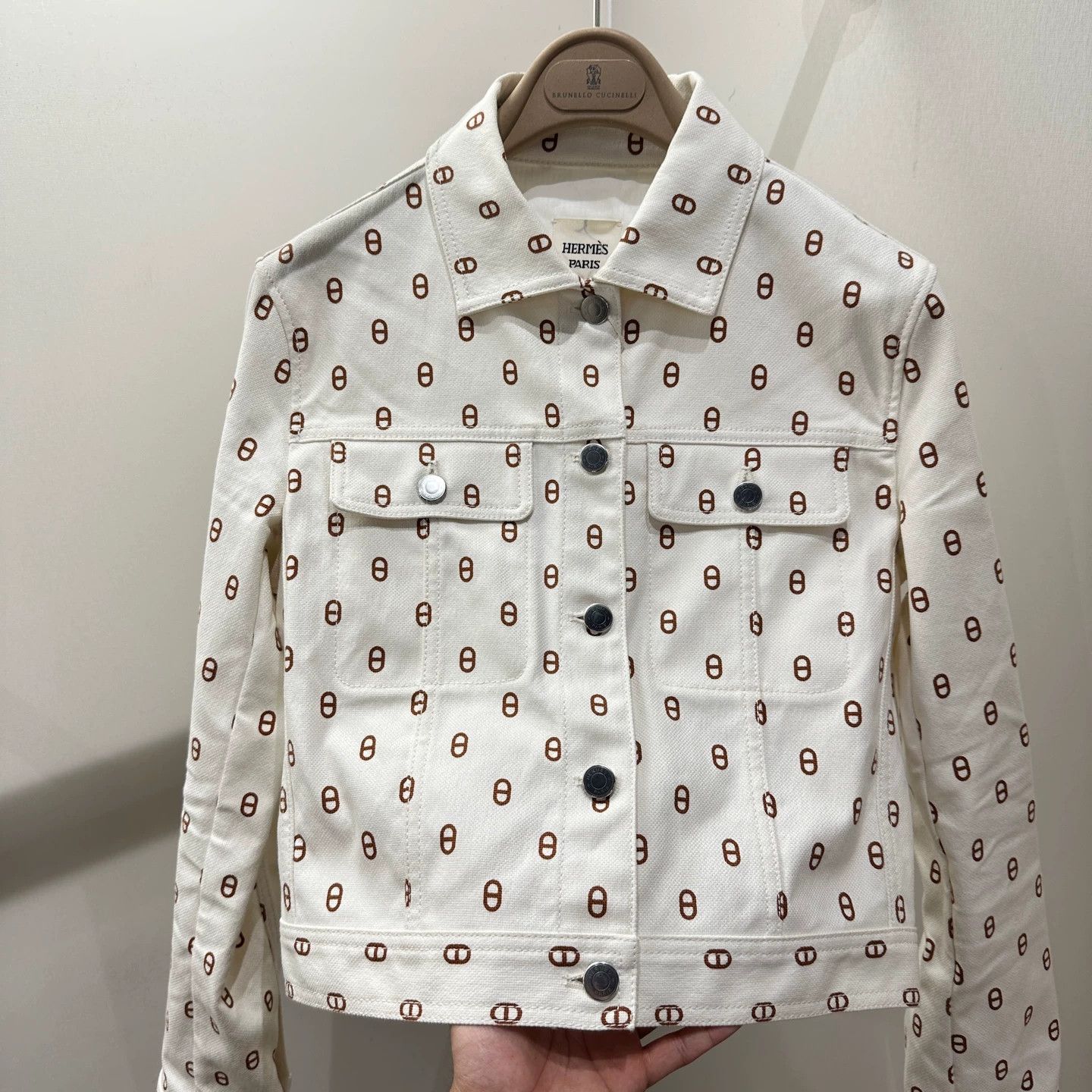 Hermes Hermes mar452 all over print pig nose single-breasted Jkt 38 Size S / US 4 / IT 40 - 6 Thumbnail