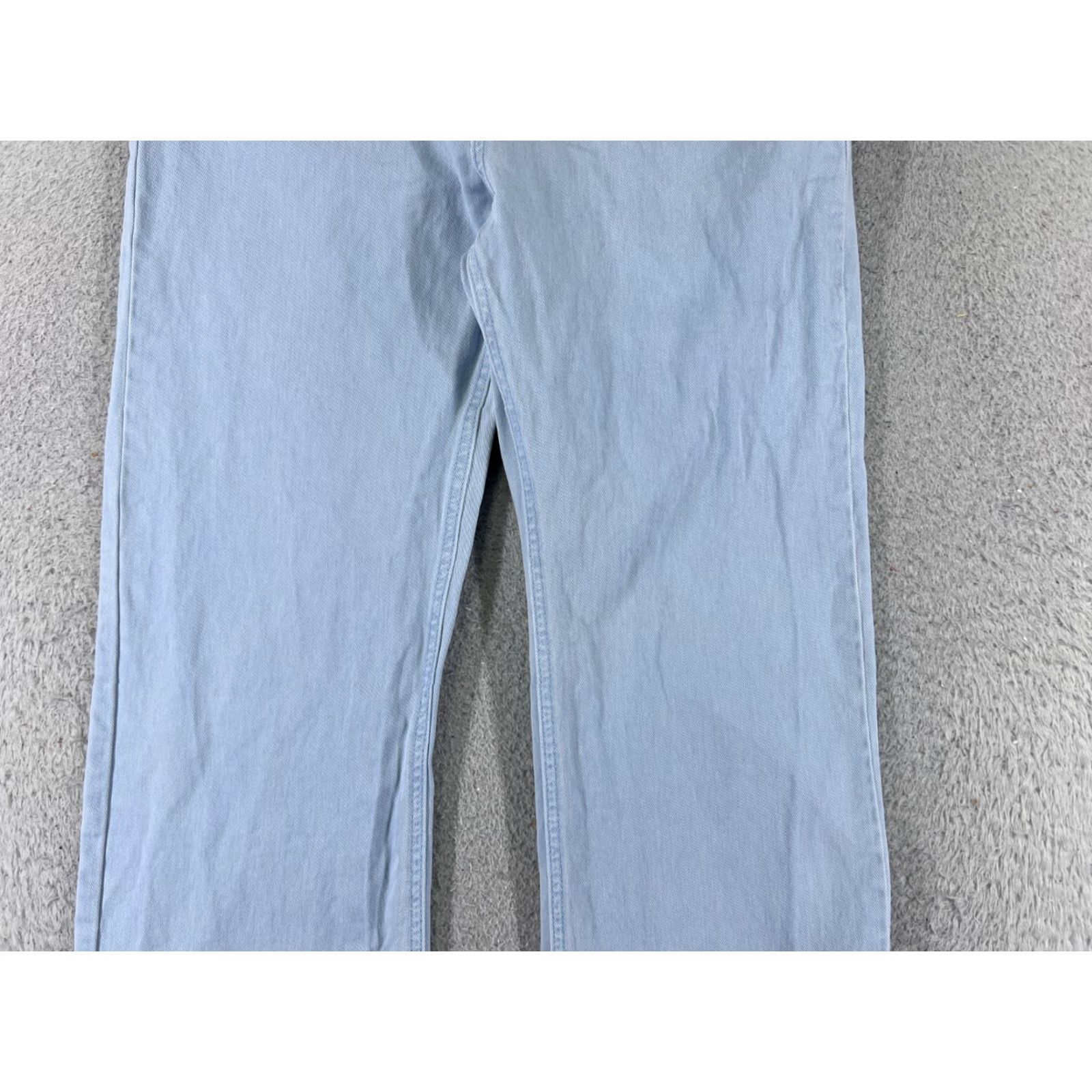 Vintage Project Indigo Jeans Womens 27 Blue Denim Wide-Leg Jeans 100% Cotton High Rise Distressed Pockets 5-Pocket Zip Inseam 30 in USA Vintage No Size 27" / US 4 / IT 40 - 3 Thumbnail