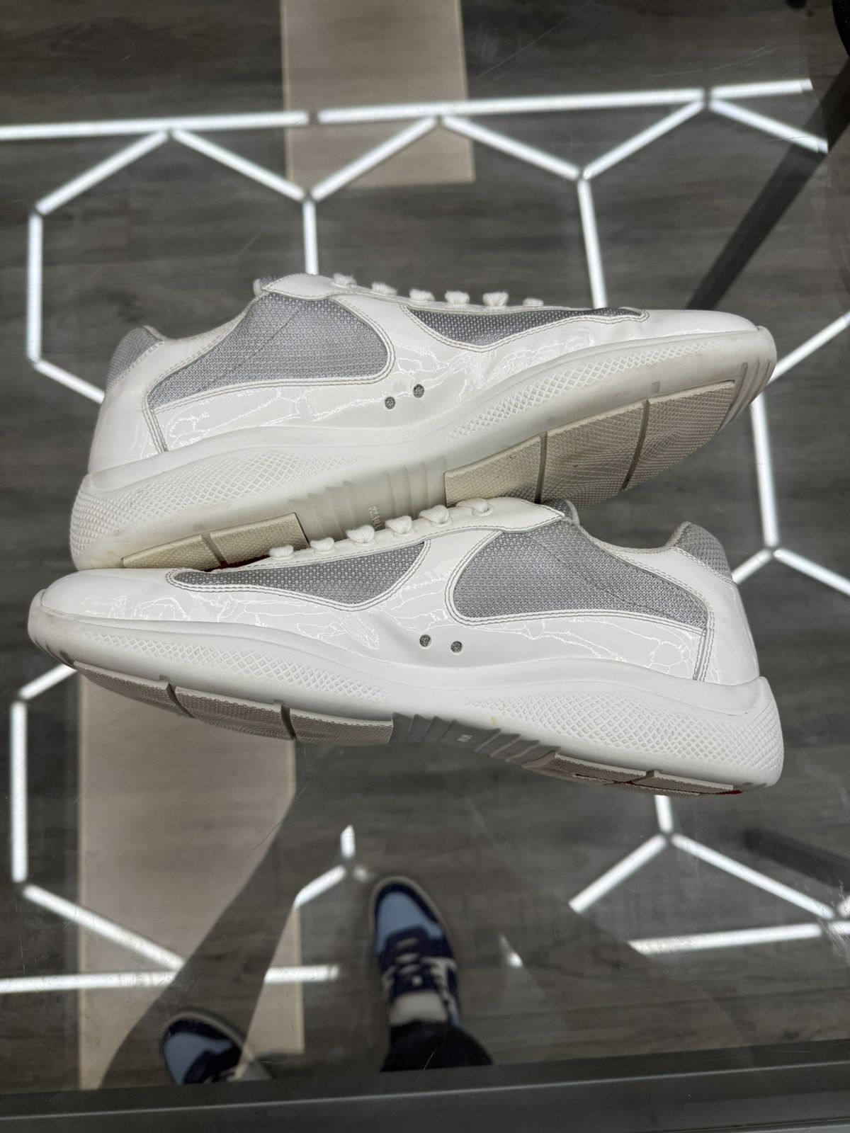 Prada Prada Cup Sneakers - White / Grey Size US 12 / EU 45 - 4 Thumbnail
