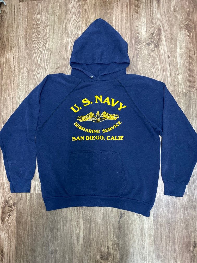 Vintage 80s us navy hoodie Size US XL / EU 56 / 4 - 1 Thumbnail