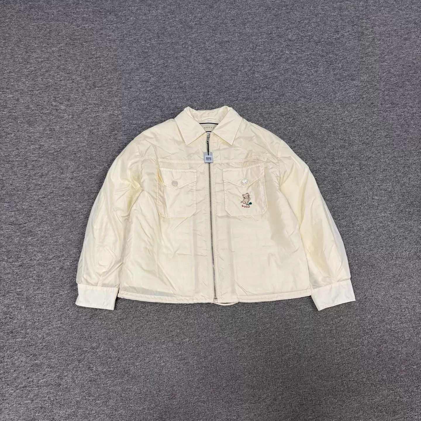 Gucci Gucci Cream Cartoon Embroidered Collared Light Cotton Jacket Size S / US 4 / IT 40 - 1 Thumbnail