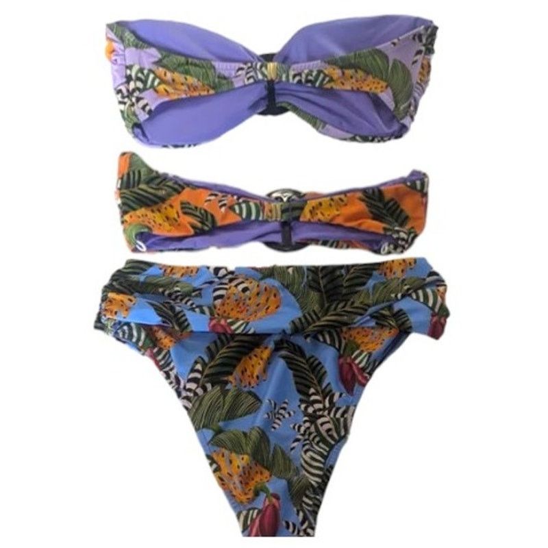 Farm Rio FARM RIO Cutout Bandeau Convertible Swimsuit, XS Size ONE SIZE - 5 Thumbnail