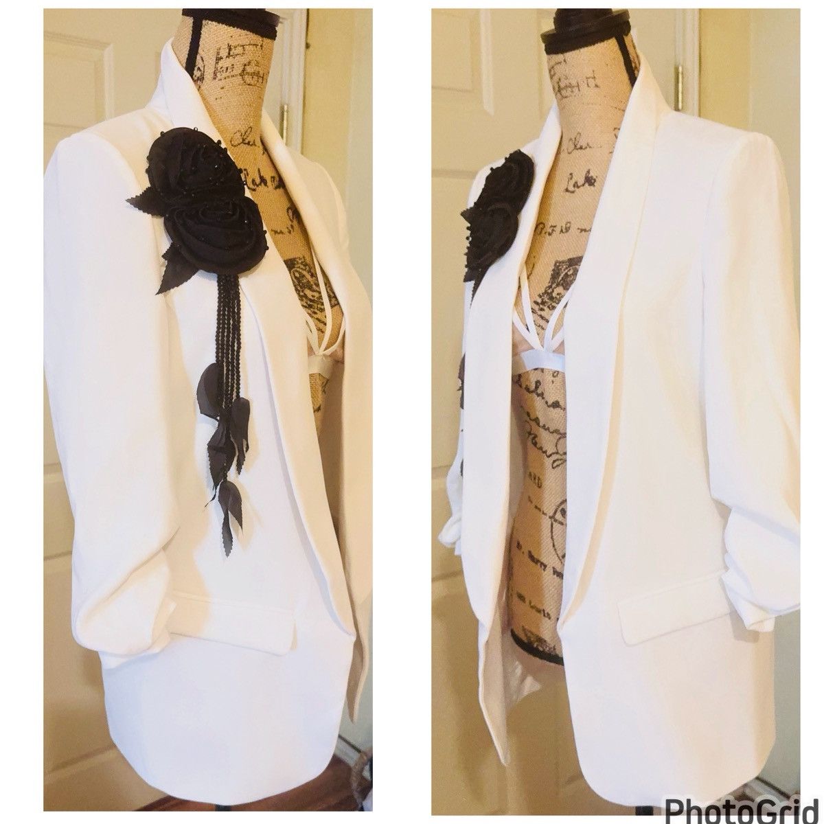 Zara ZARA Beaded Broch Detailed Oversized Open Blazer Size XS / US 0-2 / IT 36-38 - 13 Thumbnail