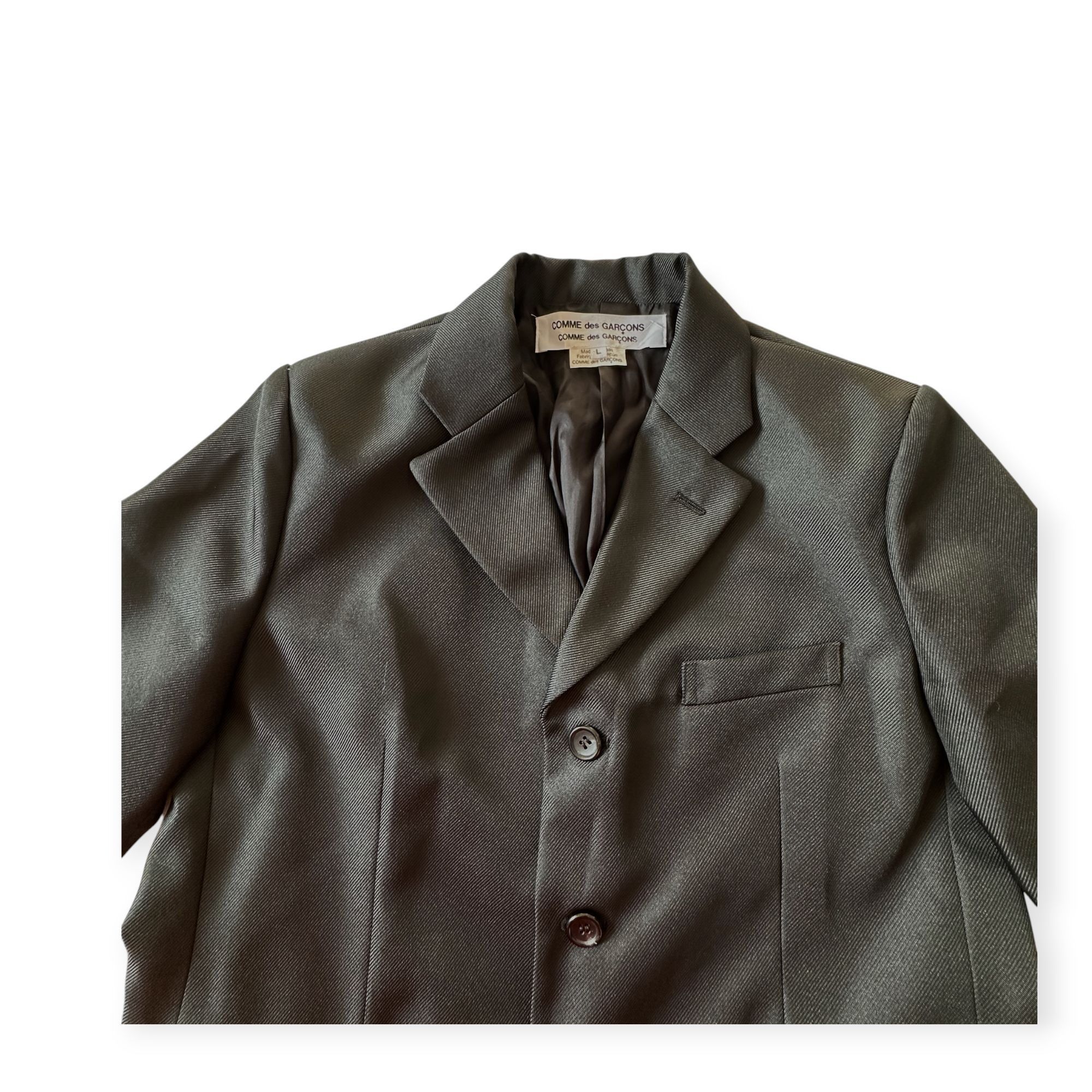 Comme des Garcons Comme des Garçons CDG Polyester Serge Thick Blazer Black, Si Size L / US 10 / IT 46 - 9 Thumbnail