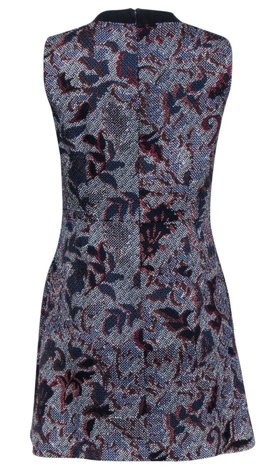 Tory Burch Tory Burch Dahlia Navy Pixelated Brocade Print Mini Dress Size XS / US 0-2 / IT 36-38 - 4 Thumbnail