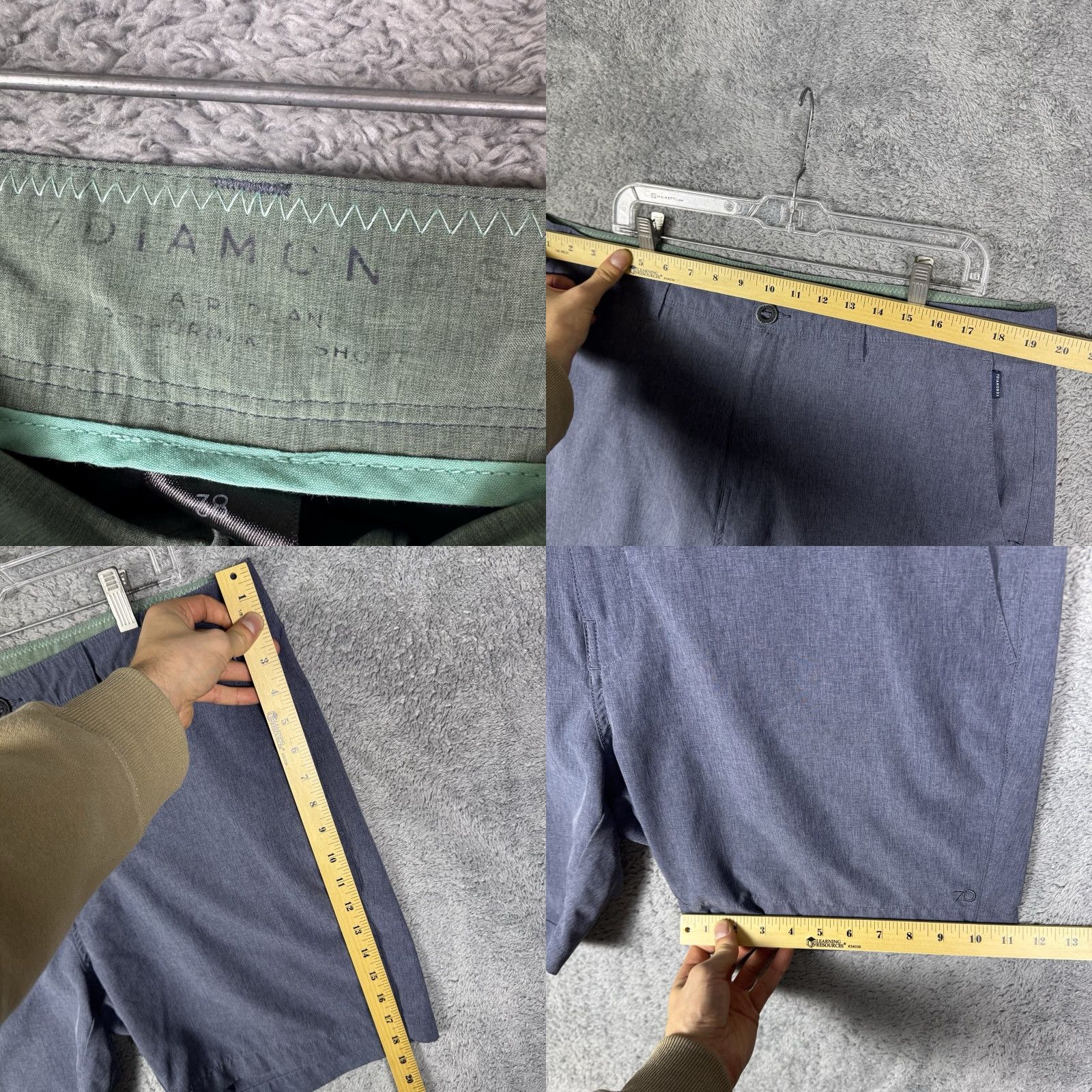 Vintage 7 Diamonds Aeroplane Shorts Mens 38x7 Performance Lightweight Wicking Stretch Size US 38 / EU 54 - 8 Thumbnail