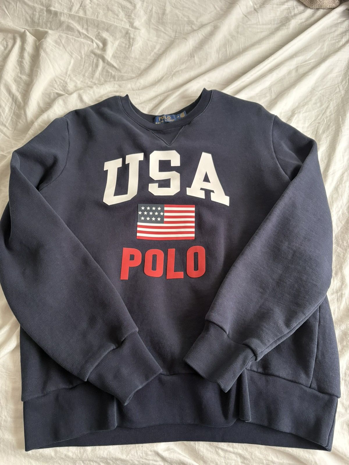 Polo Ralph Lauren Polo Ralph Lauren USA Flag Sweatshirt – Navy / Classic Fit Size US M / EU 48-50 / 2 - 1 Thumbnail