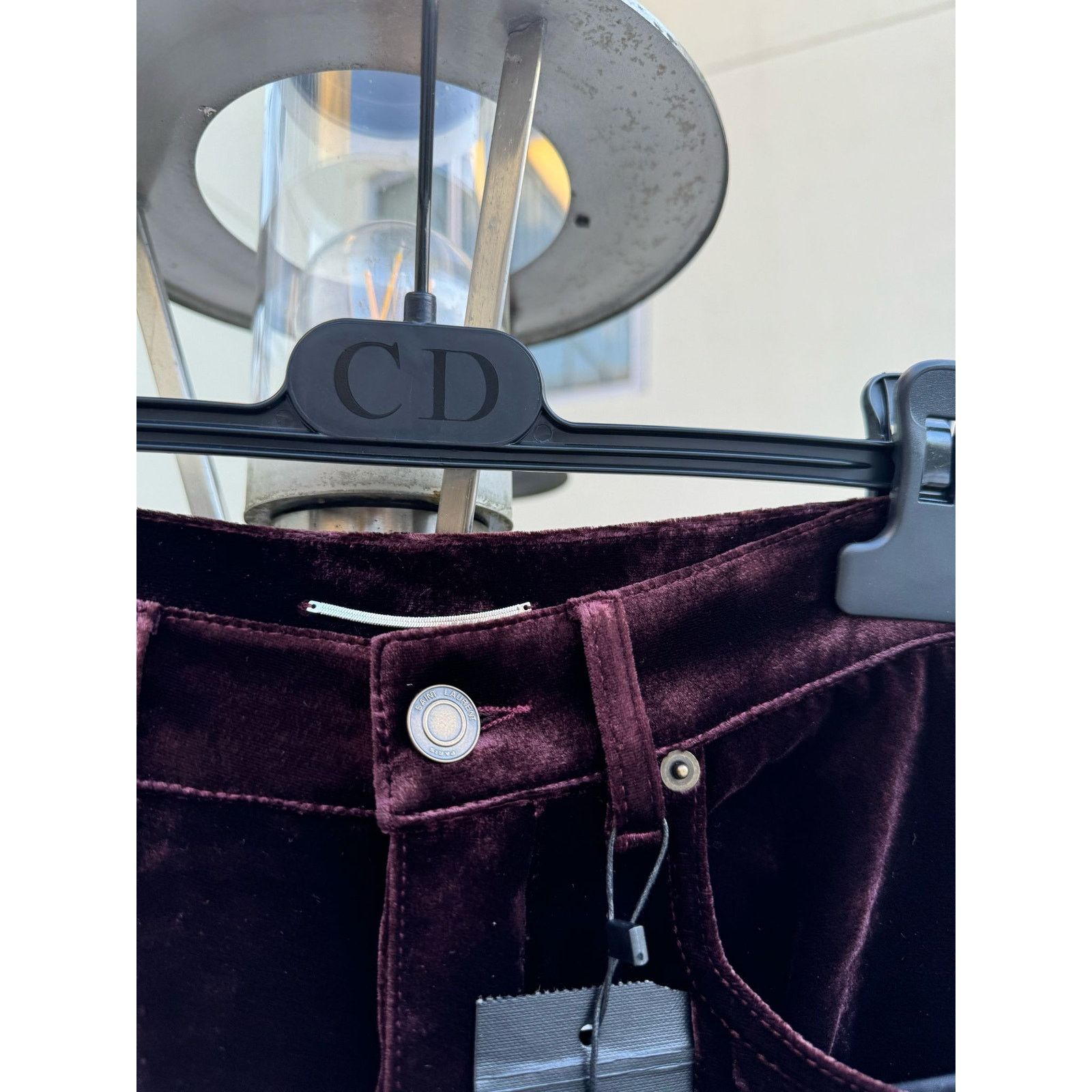 Saint Laurent Paris o1rshd1 Wide Leg Velvet / Velour Pants in Burgundy Size US 30 / EU 46 - 8 Thumbnail