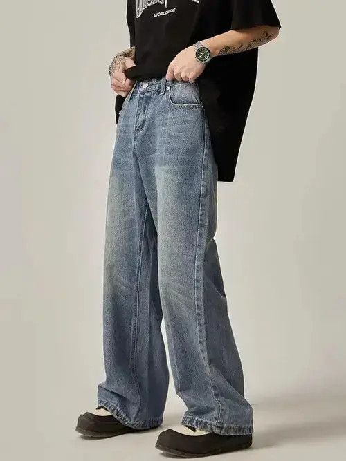 Japanese Brand × Jean Street vintage washed straight wide leg jeans Size US 32 / EU 48 - 2 Thumbnail