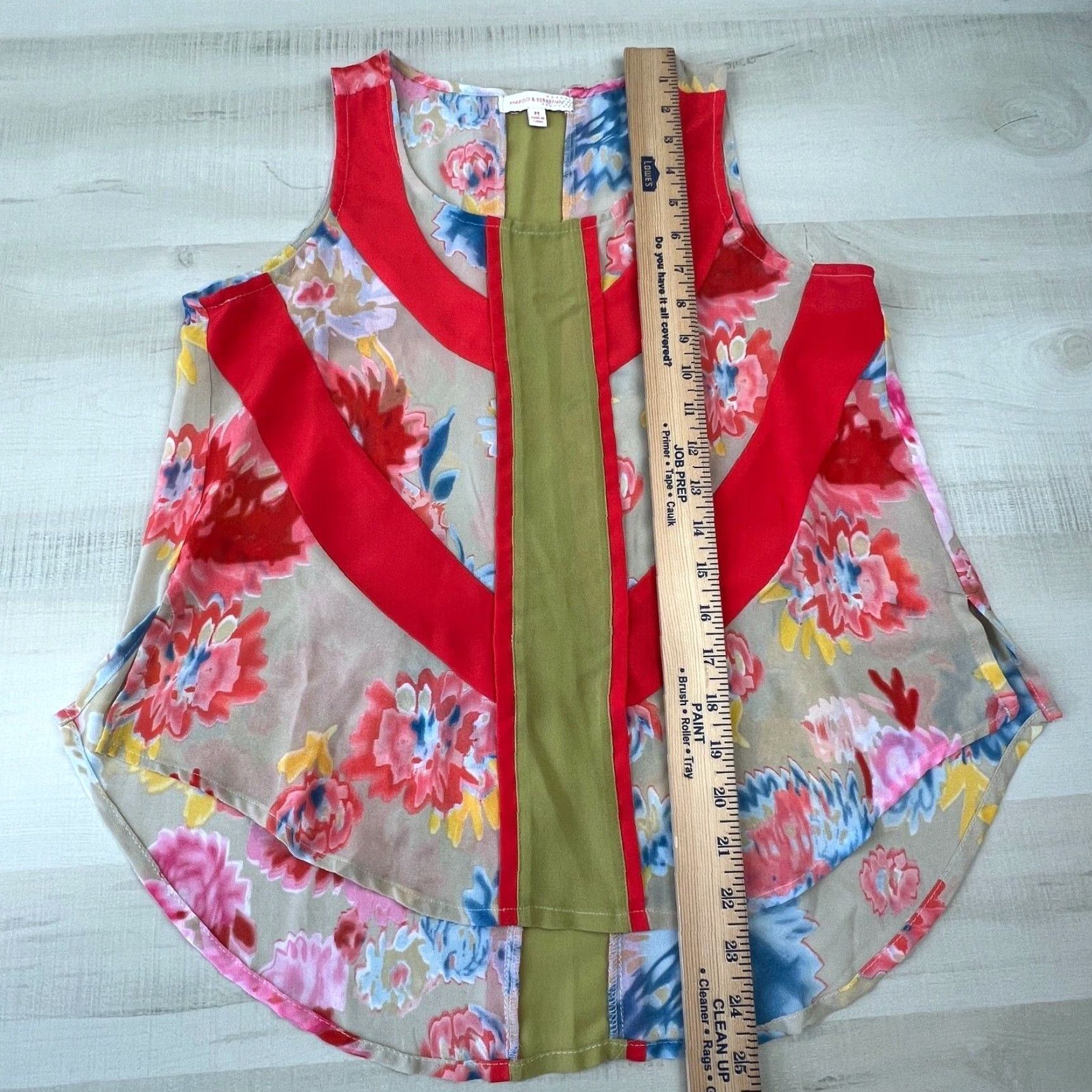 Vintage Womens Margo Sebastian Floral Tank Top Medium Semi Sheer Size M / US 6-8 / IT 42-44 - 5 Thumbnail