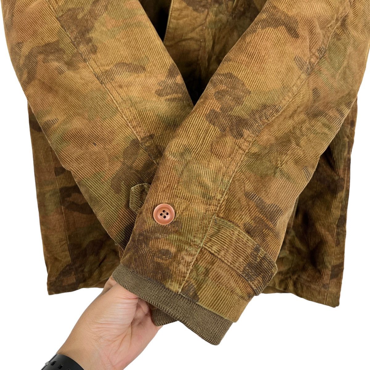 GOODENOUGH 🔥 NO CONCEPT BUT GOOD SENSE WOODLAND CAMO CORDUROY JACKET Size US M / EU 48-50 / 2 - 14 Thumbnail