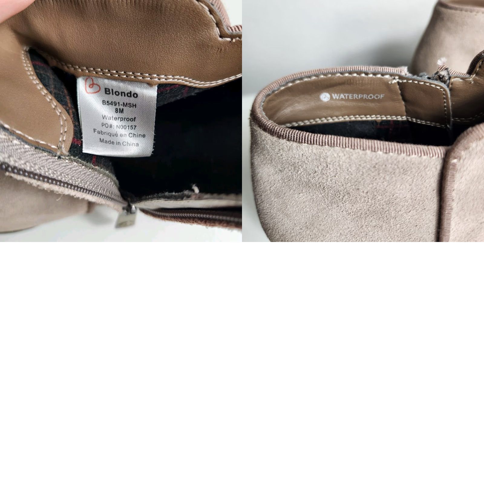 Blondo Blondo Villa Waterproof Suede Ankle Bootie Mushroom-Size 8 Womens Bootie, Beige, Almond Toe, Block Heel, Side Zip, City, Bohemian, 2-2.9 in Size US 8 / IT 38 - 9 Thumbnail