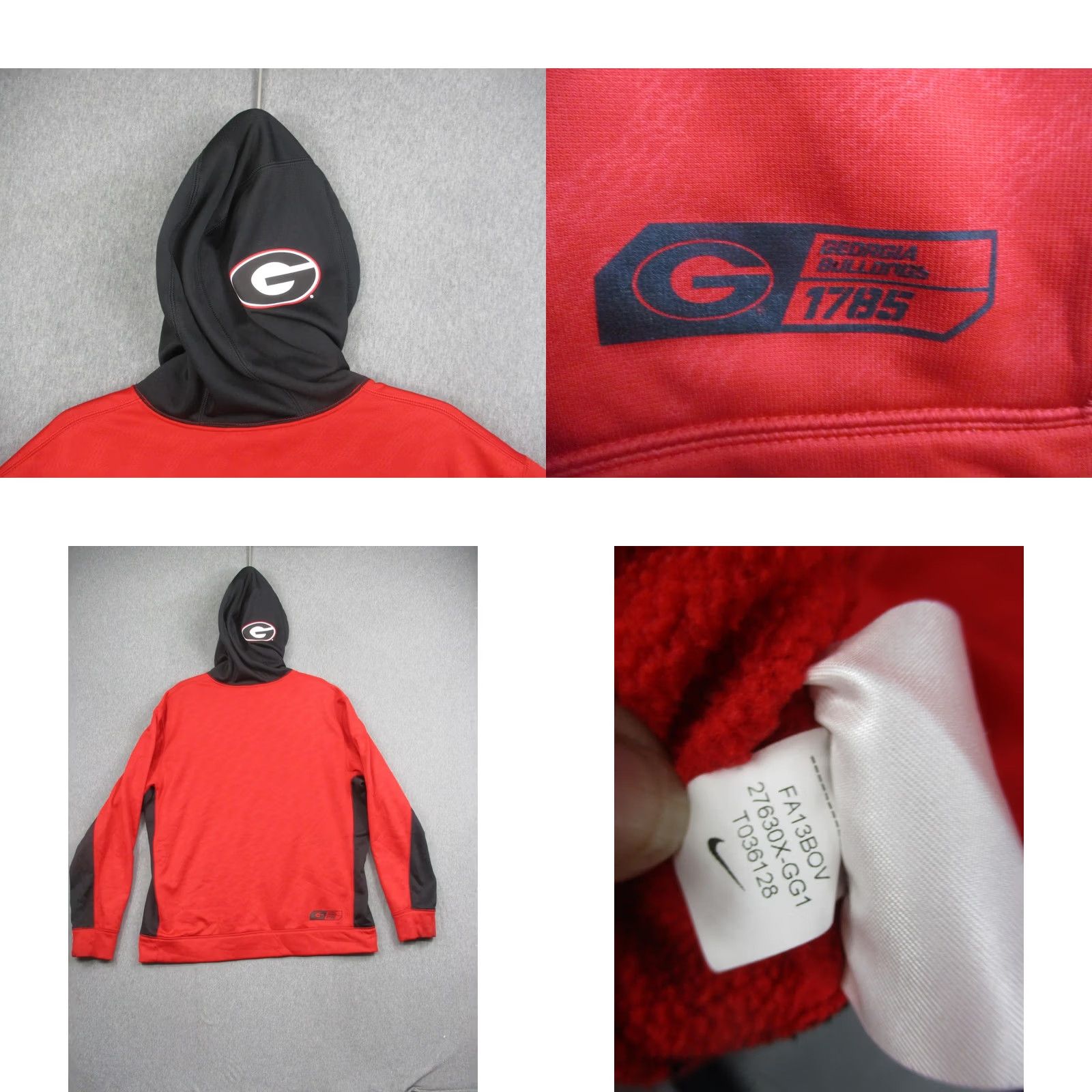 Nike Georgia Bulldogs Nike Therma-Fit Hoodie Mens XL Red Pullover NCAA Football Graphic Print Logo Gameday Varsity Comfort Size US XL / EU 56 / 4 - 8 Thumbnail