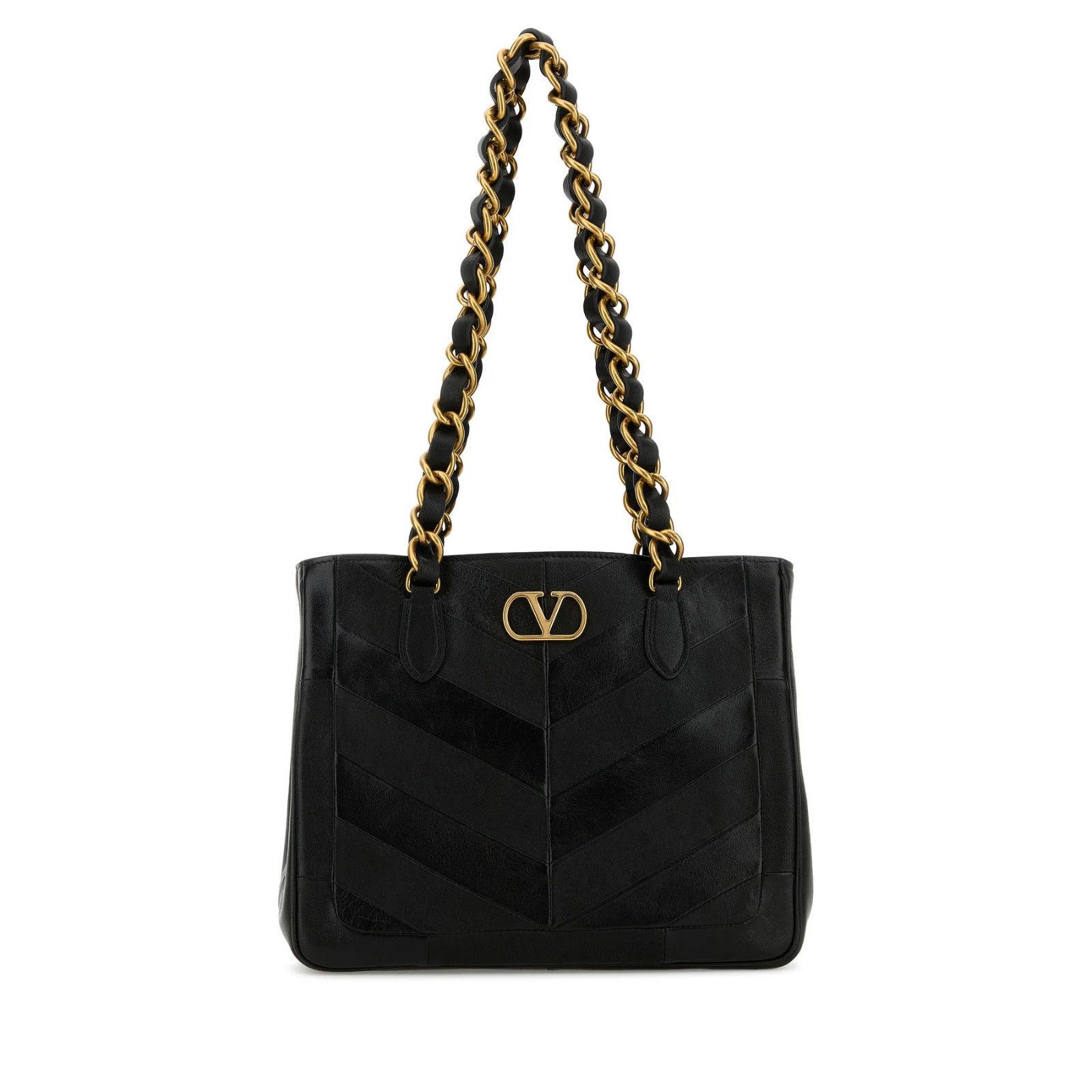 Valentino VALENTINO GARAVANI LaSeine Small Black Leather Shopping Tote Size ONE SIZE - 1 Thumbnail