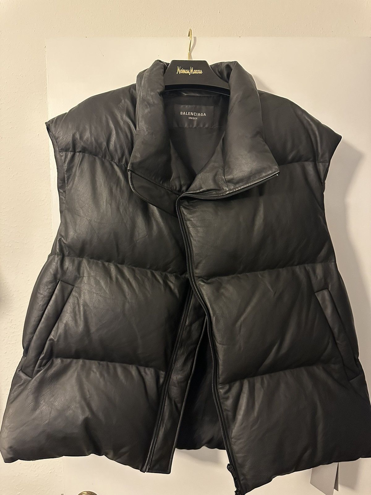 image of Black Balenciaga Bomber Vest - Oversized, Men's (Size 2XL)