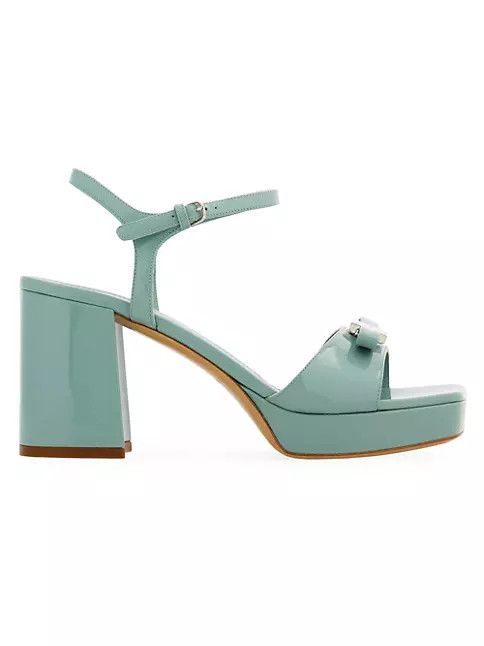 Salvatore Ferragamo o1s1rm0924 Patent Leather Sandals in Green Size US 7.5 / IT 37.5 - 1 Thumbnail