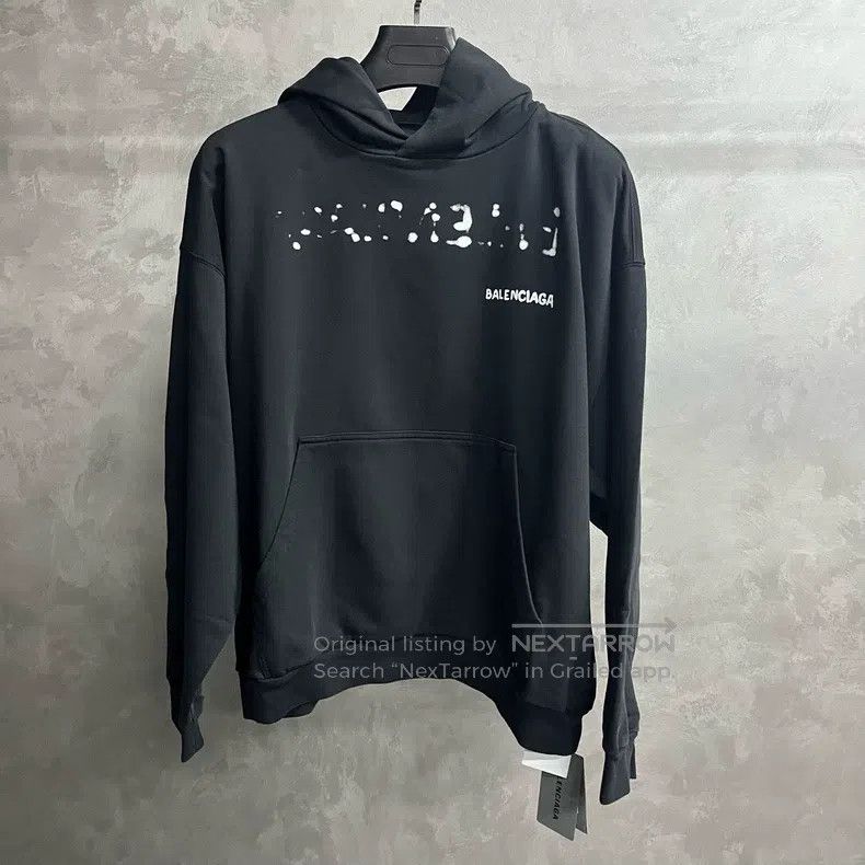 Balenciaga Balenciaga Black Letter Print Pullover Sweatshirt Size US S / EU 44-46 / 1 - 1 Thumbnail