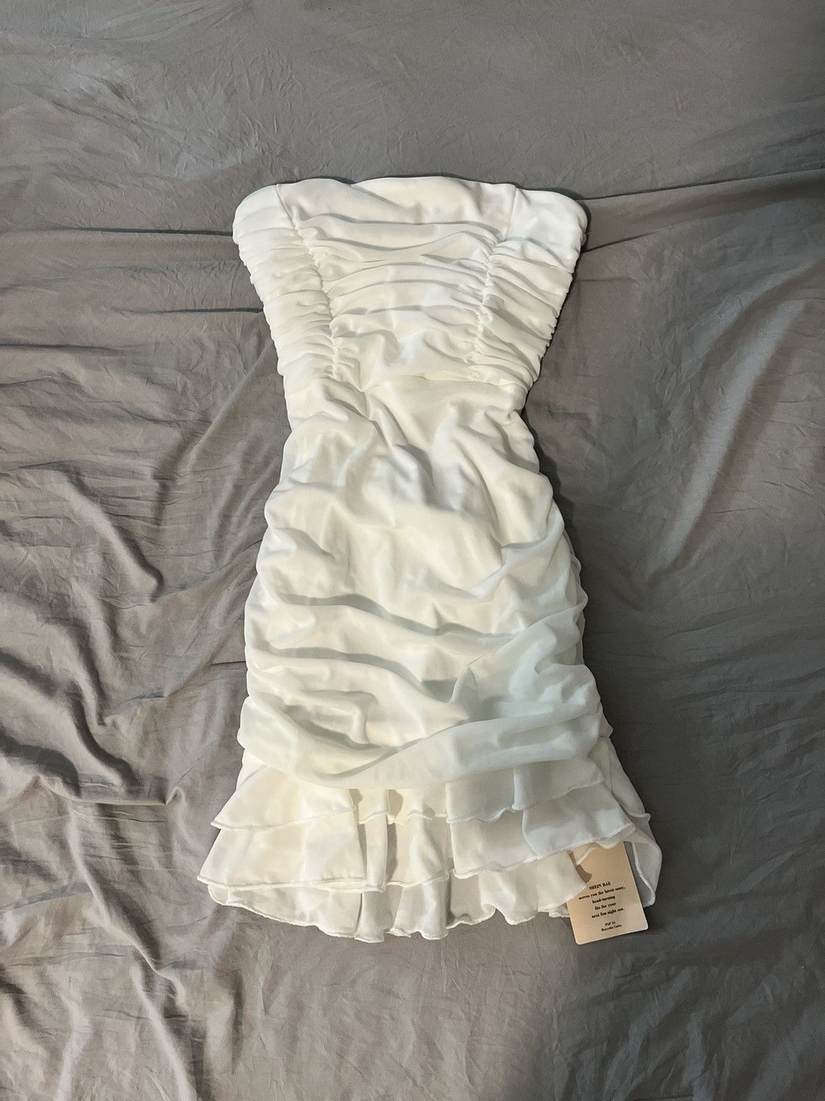 Shein × Vintage mini white pleated dress Size S / US 4 / IT 40 - 1 Thumbnail