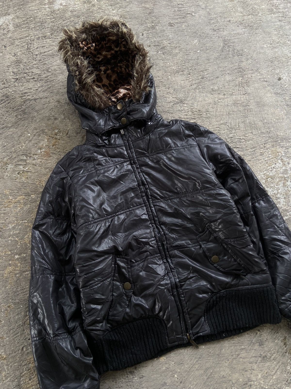 If Six Was Nine 2000s Cornflake - Vkei Apocalypse Style Bomber Fur Jacket Size M / US 6-8 / IT 42-44 - 2 Thumbnail
