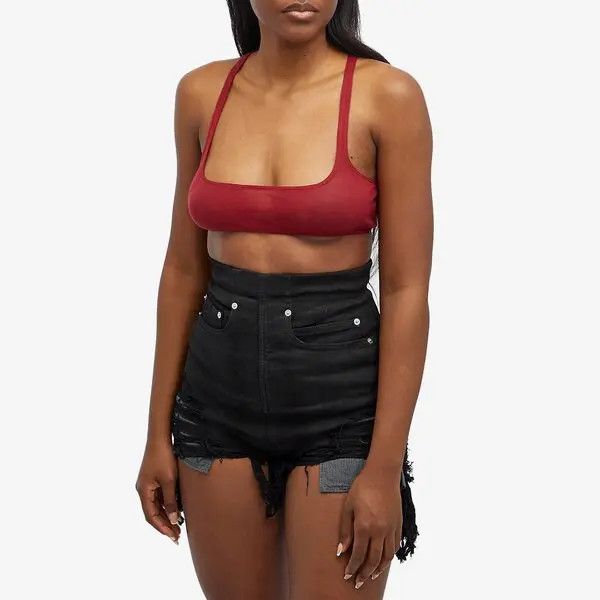 Rick Owens o1y0126 Crop Top in Burgundy Size S / US 4 / IT 40 - 3 Thumbnail