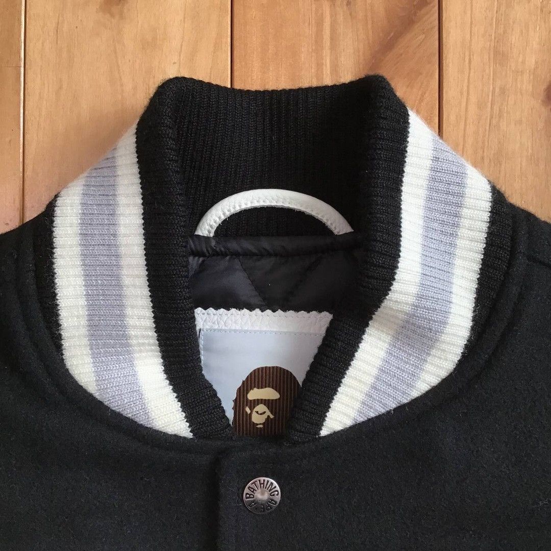 Bape BAPE LOGO Leather Sleeve Varsity Jacket a bathing ape Size US S / EU 44-46 / 1 - 6 Thumbnail