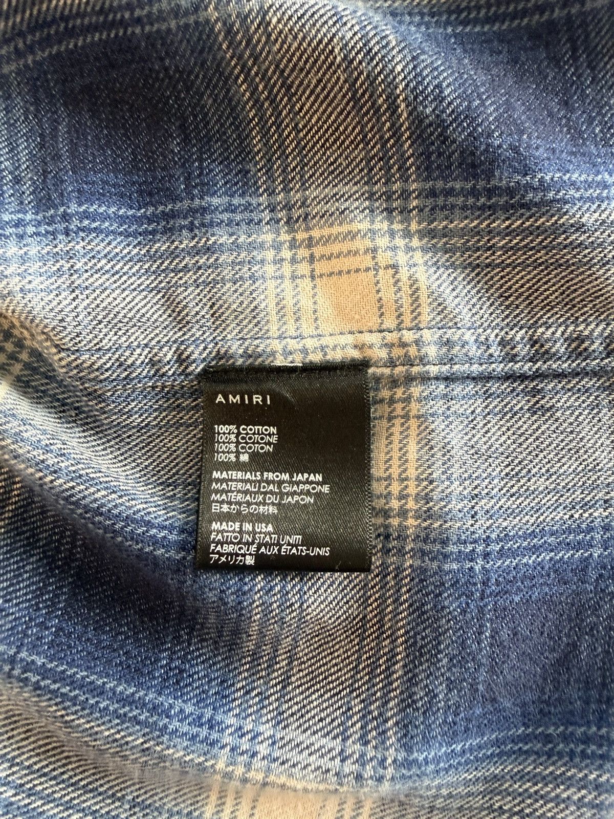 Amiri Amiri Blue and White Flannel button up shirt Size US S / EU 44-46 / 1 - 6 Thumbnail