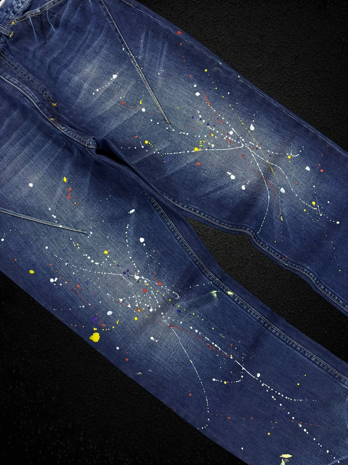 Number (N)ine FW13 Number (N)ine x ATMOS Paint Splatter Jeans Size US 34 / EU 50 - 5 Thumbnail