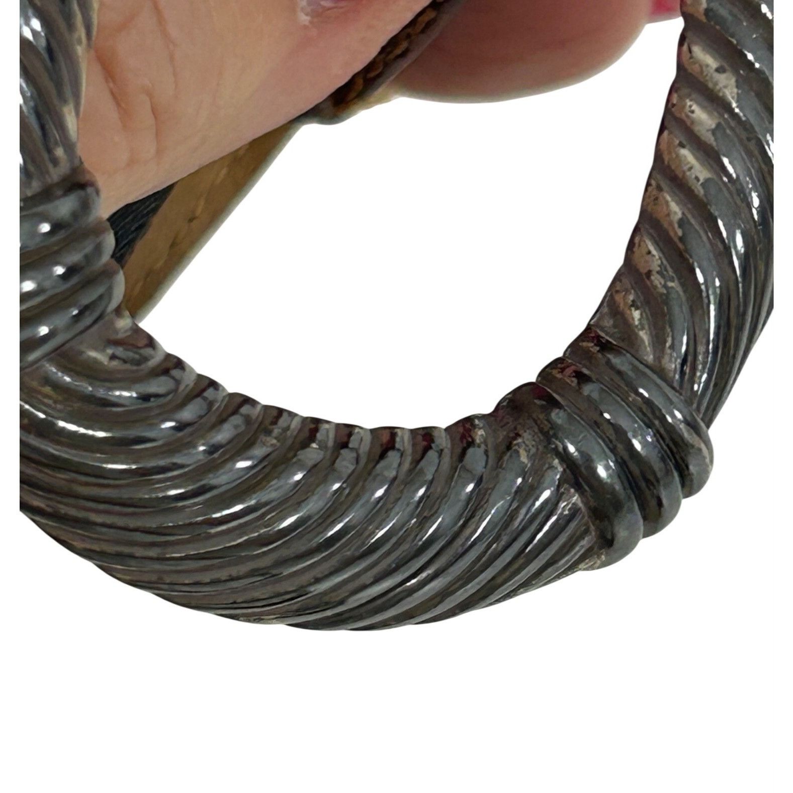 Brighton Brighton Vtg Belt S Brown Crocodile Silver Tone Twisted Rope Size ONE SIZE - 22 Thumbnail