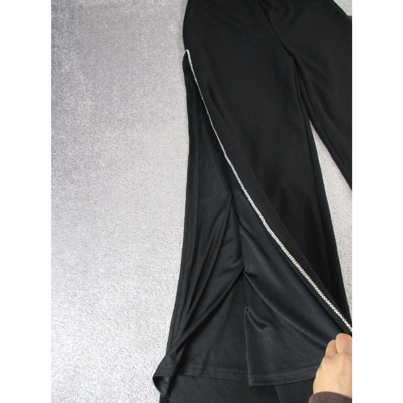 Lulus Lulus Pants Womens XL Black Wide-Leg Studded Trim NEW Size 40" / US 18 - 3 Thumbnail