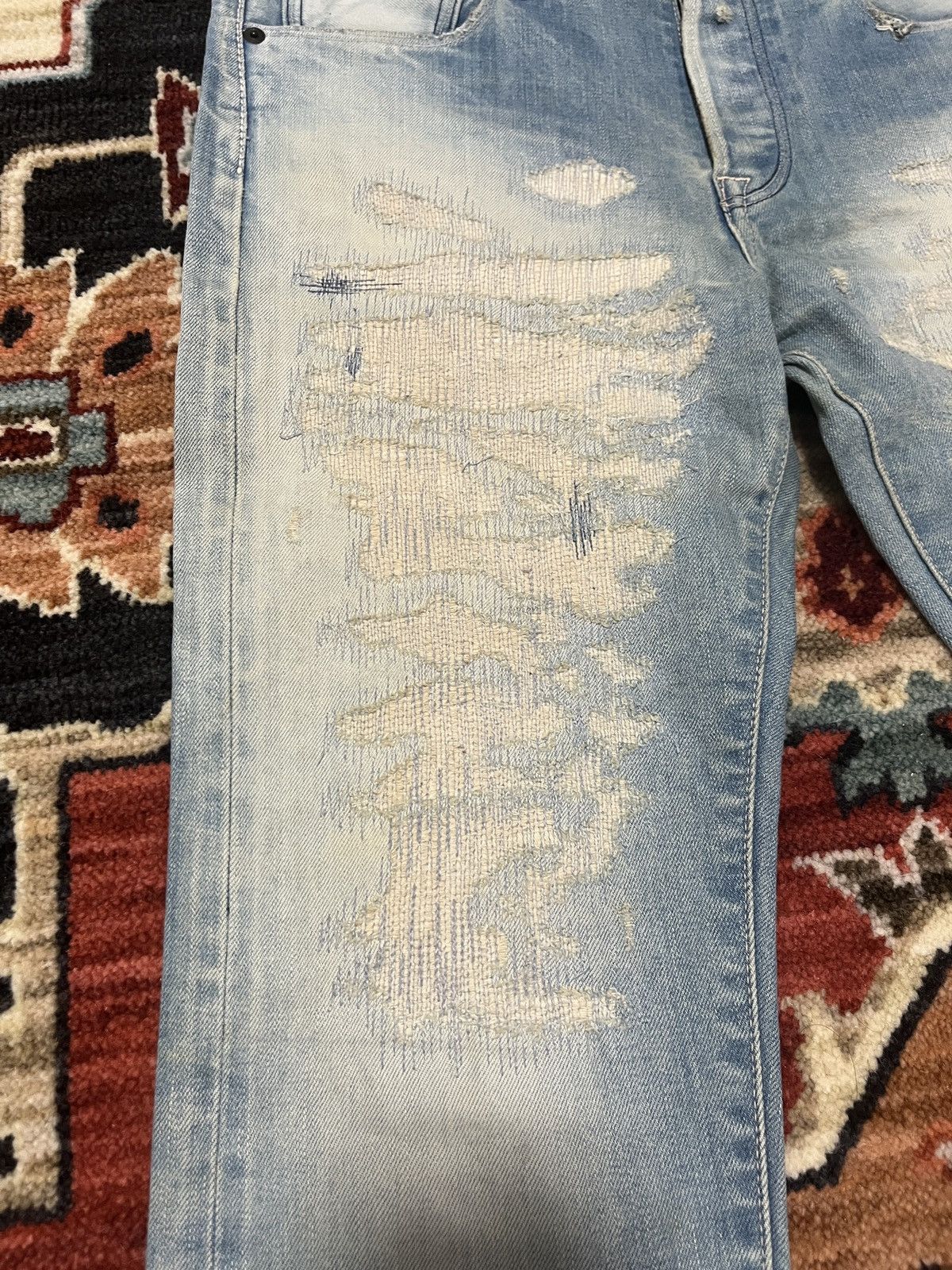 KURO Kuro Selvedge Distressed Jeans Size US 33 - 3 Thumbnail