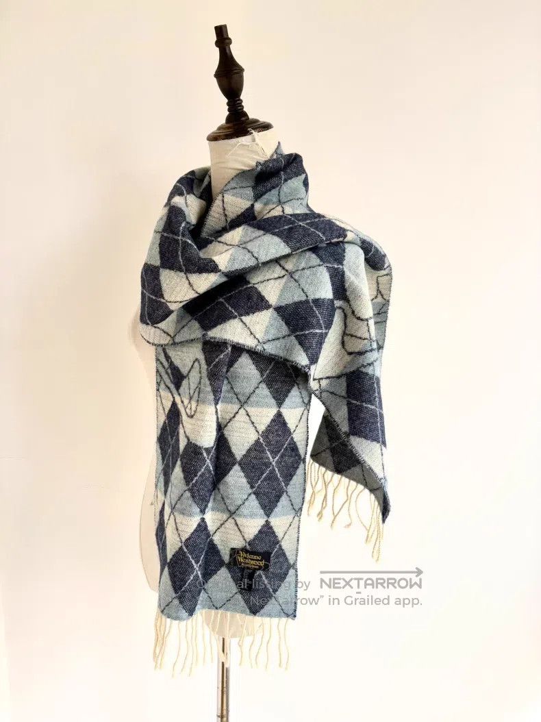 Vivienne Westwood Vivienne Westwood Graduated Blue Diamond Big Saturn Wool S Size ONE SIZE - 3 Thumbnail