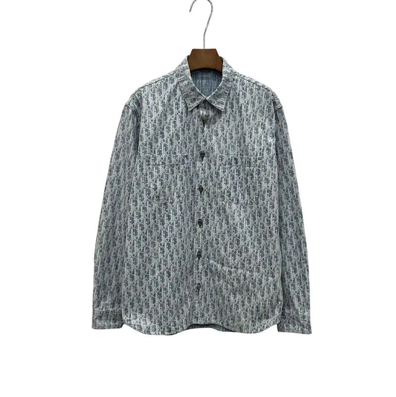 Dior Dior Women's Blue Printed Button-Up Shirt 0089 Size XS / US 0-2 / IT 36-38 - 1 Thumbnail