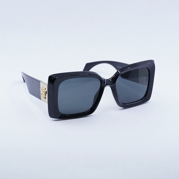Versace Versace VE4467U GB1/87 Sunglasses Black Square Frame Size ONE SIZE - 5 Thumbnail