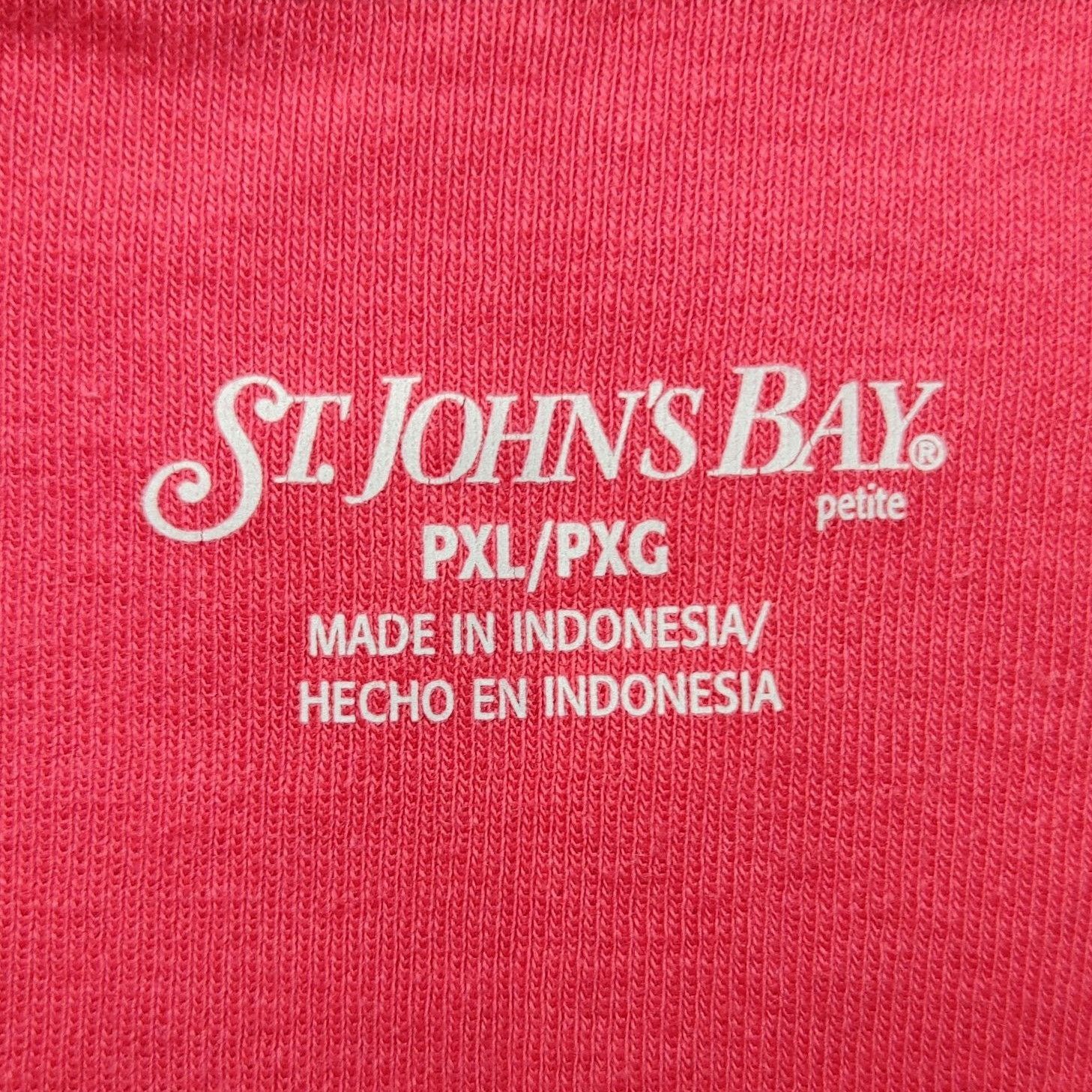 Other St.John's Bay Women's Petites Red Mock Layered White V-Neck Size XL / US 12-14 / IT 48-50 - 3 Thumbnail