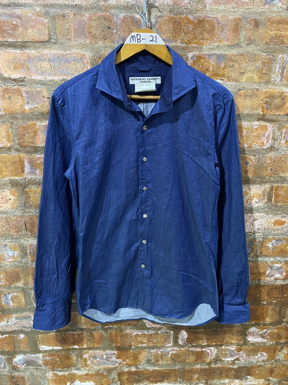 Katharine Hamnett London 🔥Vtg Denim Elastik button up Size US M / EU 48-50 / 2 - 2 Thumbnail