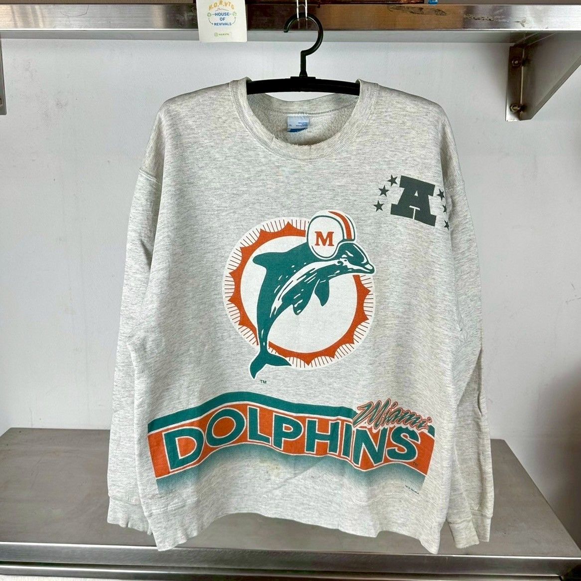 NFL × Salem Sportswear × Vintage Vintage 1994 Miami Dolphins All Over Print NFL XL Sweatshirt Size US XL / EU 56 / 4 - 1 Thumbnail